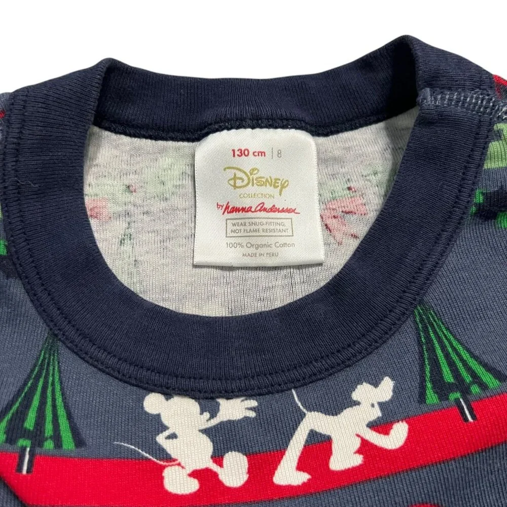 Hanna Andersson + Disney Sz 130 (8Y) Mickey Mouse Fair Isle Christmas Pajamas
